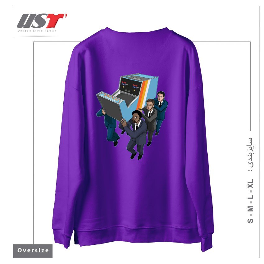 طرح GAME OVER2 سوییشرت اورسایزرنگ بنفش