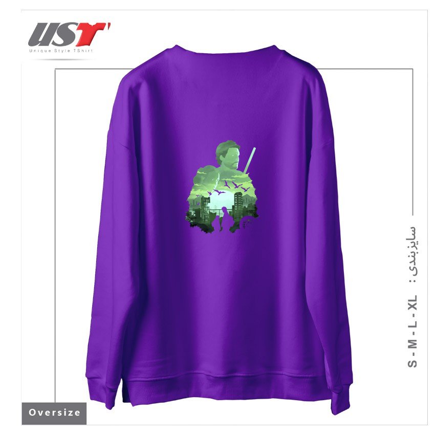 طرح ICONIC SUNSET سوییشرت اورسایزرنگ بنفش