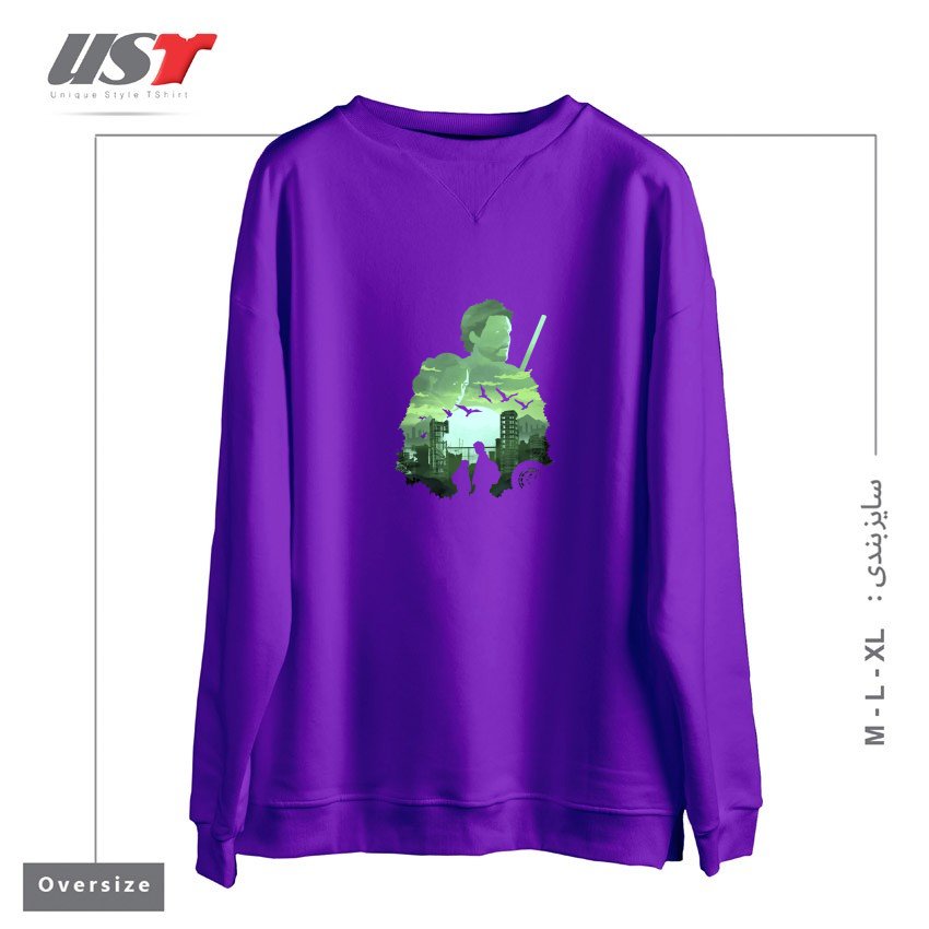 طرح ICONIC SUNSET سوییشرت اورسایزرنگ بنفش