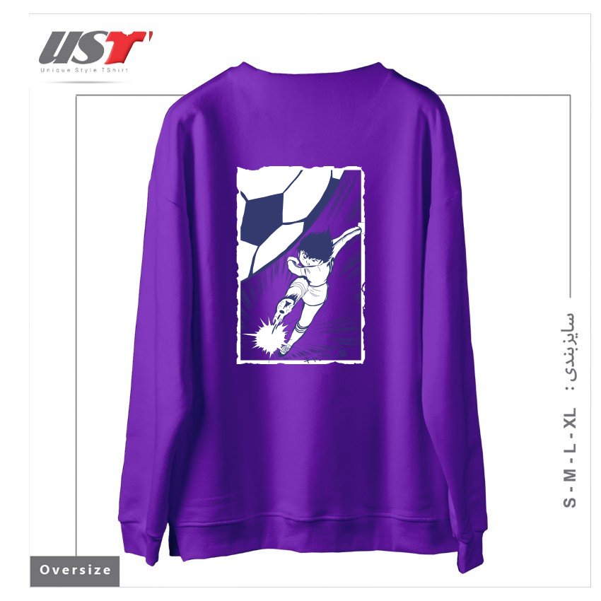 طرح TSUBASA سوییشرت اورسایزرنگ بنفش