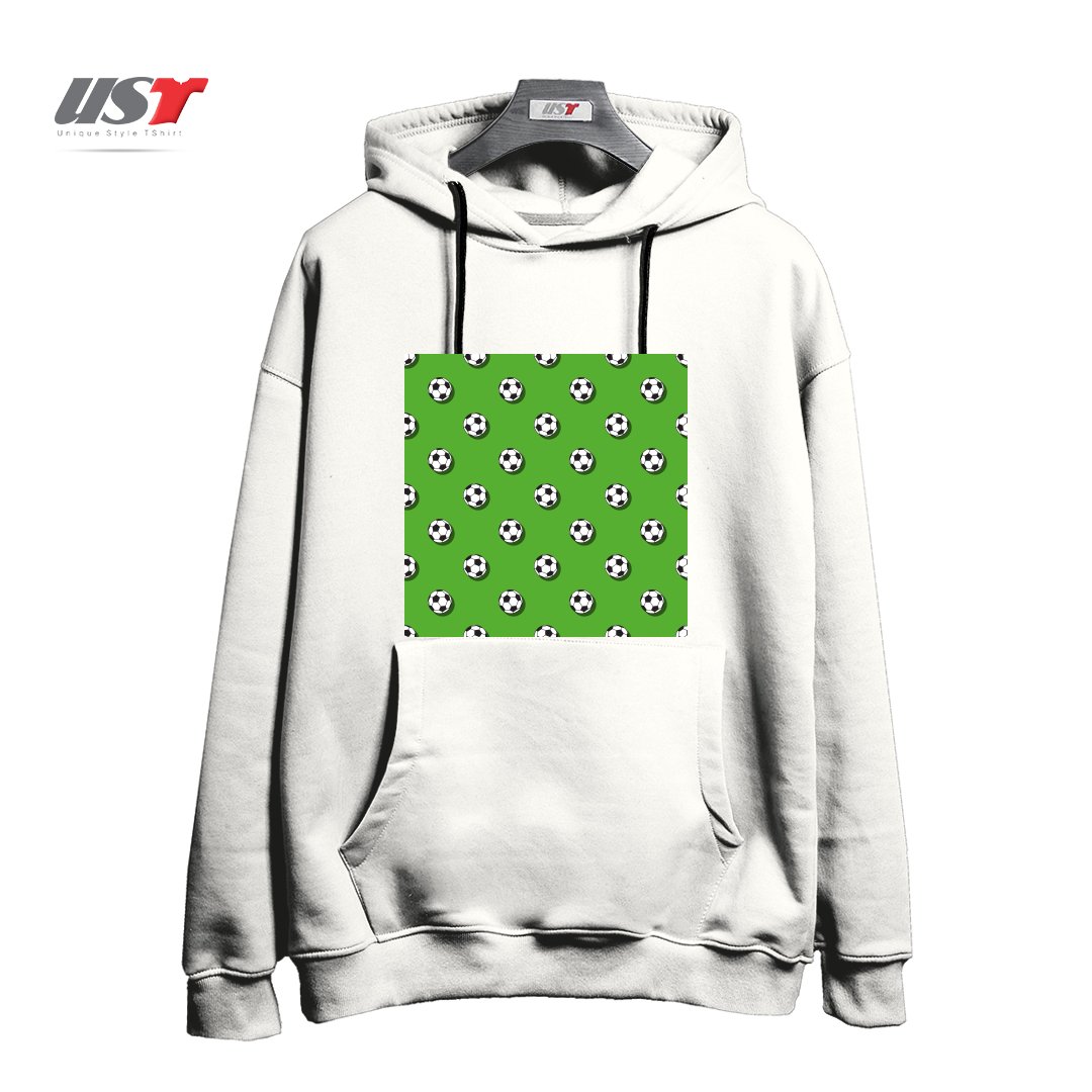 طرح WHITE CLASSIC BALL FOR SOCCER (FOOTBALL) PATTERN ON A GREEN BACKGROUND2