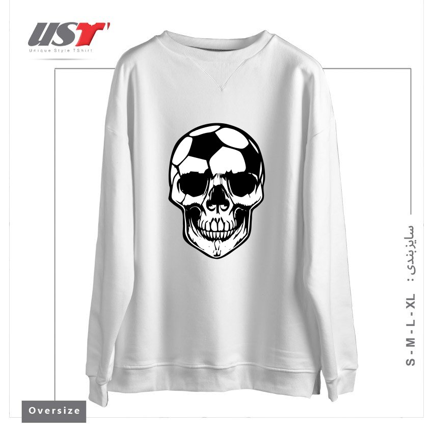 سوییشرت اورسایز طرح SOCCER SKULL