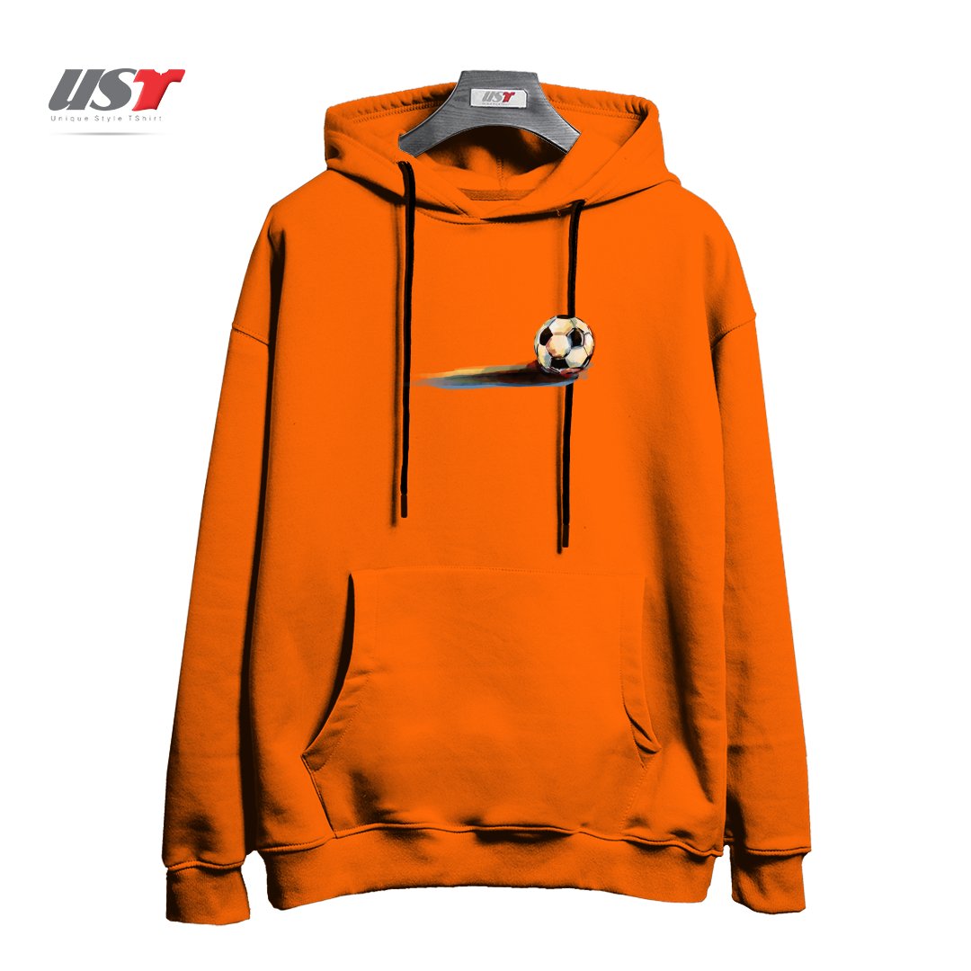 طرح SOCCER BALL هودی اورسایزرنگ نارنجی