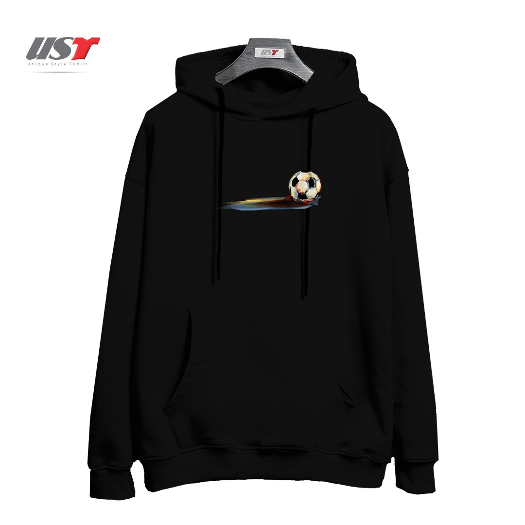 طرح SOCCER BALL هودی اورسایزرنگ مشکی