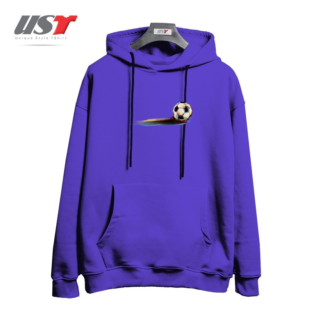 طرح SOCCER BALL هودی اورسایزرنگ بنفش