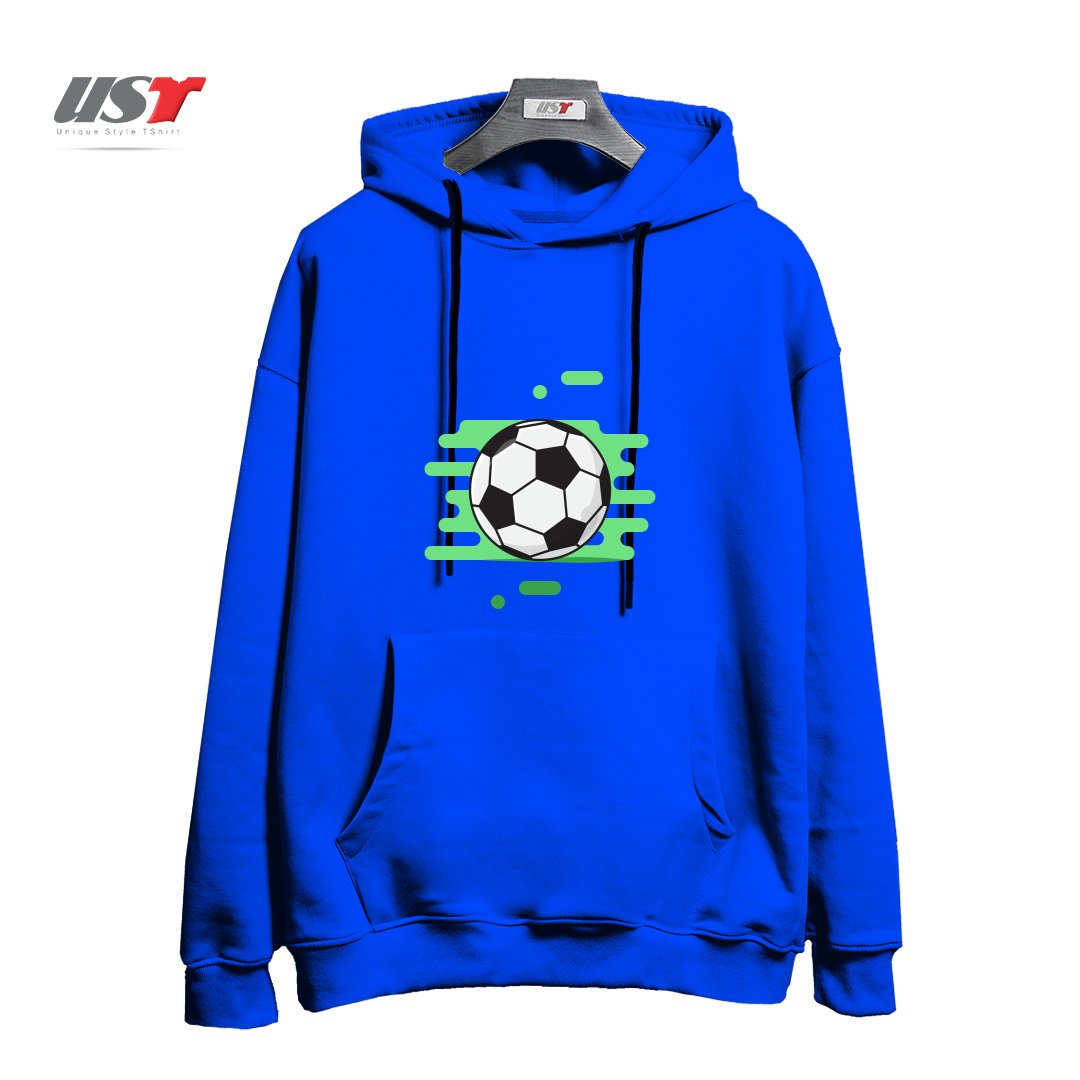 طرح SOCCER (FOOTBALL) BALL2 هودی اورسایزرنگ آبی شالی