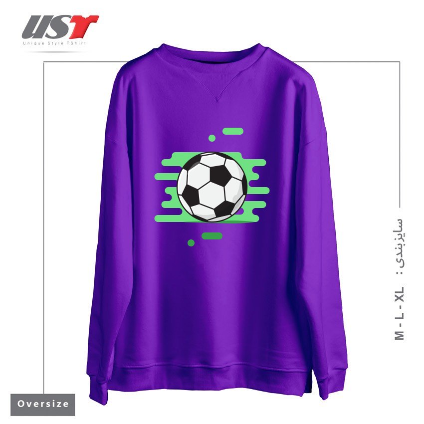 طرح SOCCER (FOOTBALL) BALL2 سوییشرت اورسایزرنگ بنفش
