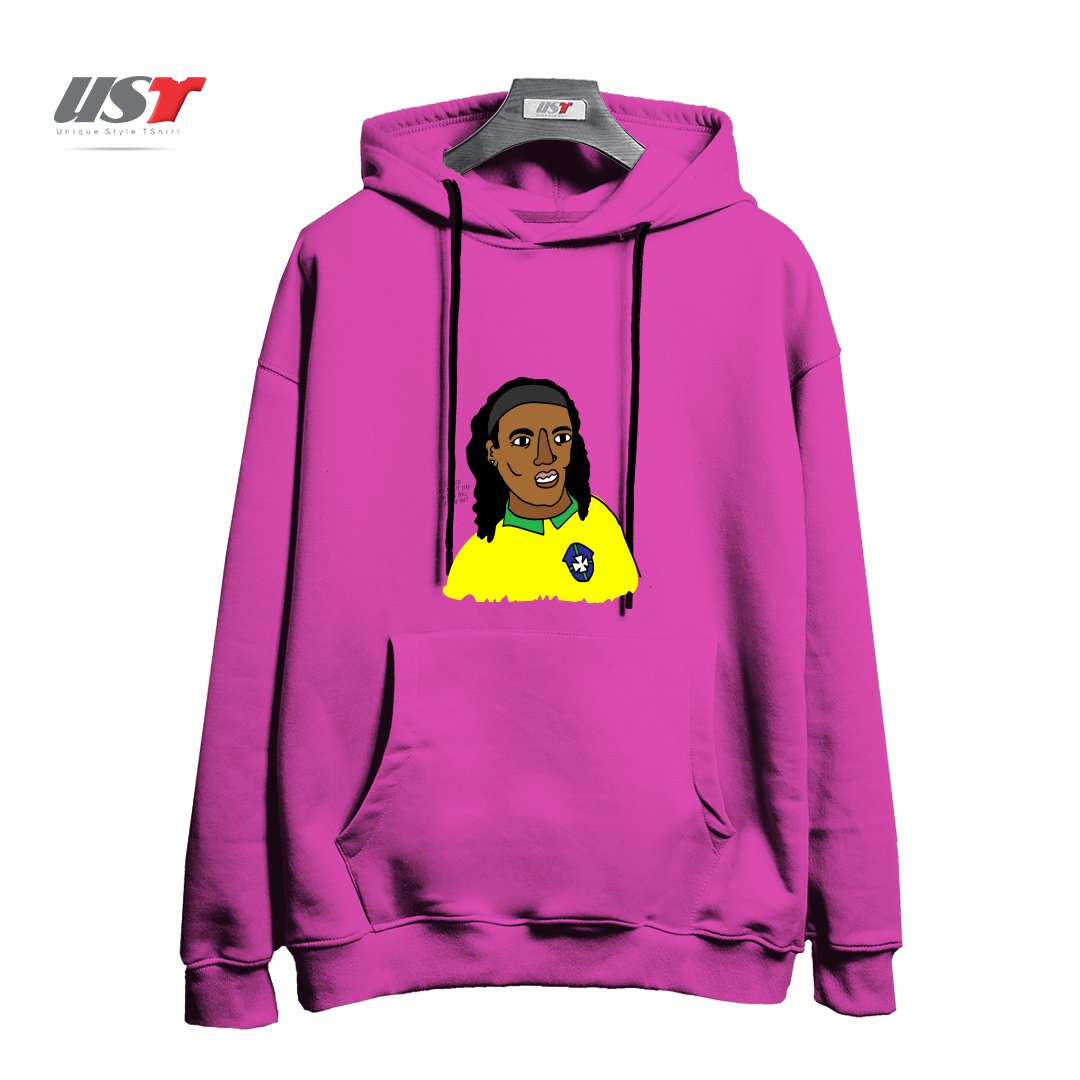 هودی اورسایز طرح RONALDINHO BRAZIL FOOTBALL T SHIRT