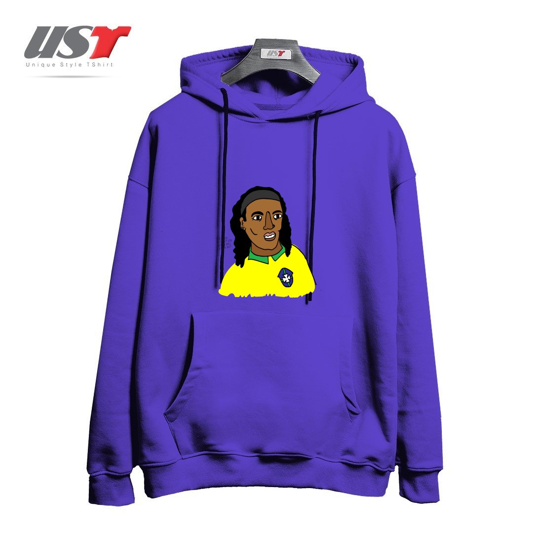طرح RONALDINHO BRAZIL FOOTBALL T SHIRT هودی اورسایزرنگ بنفش