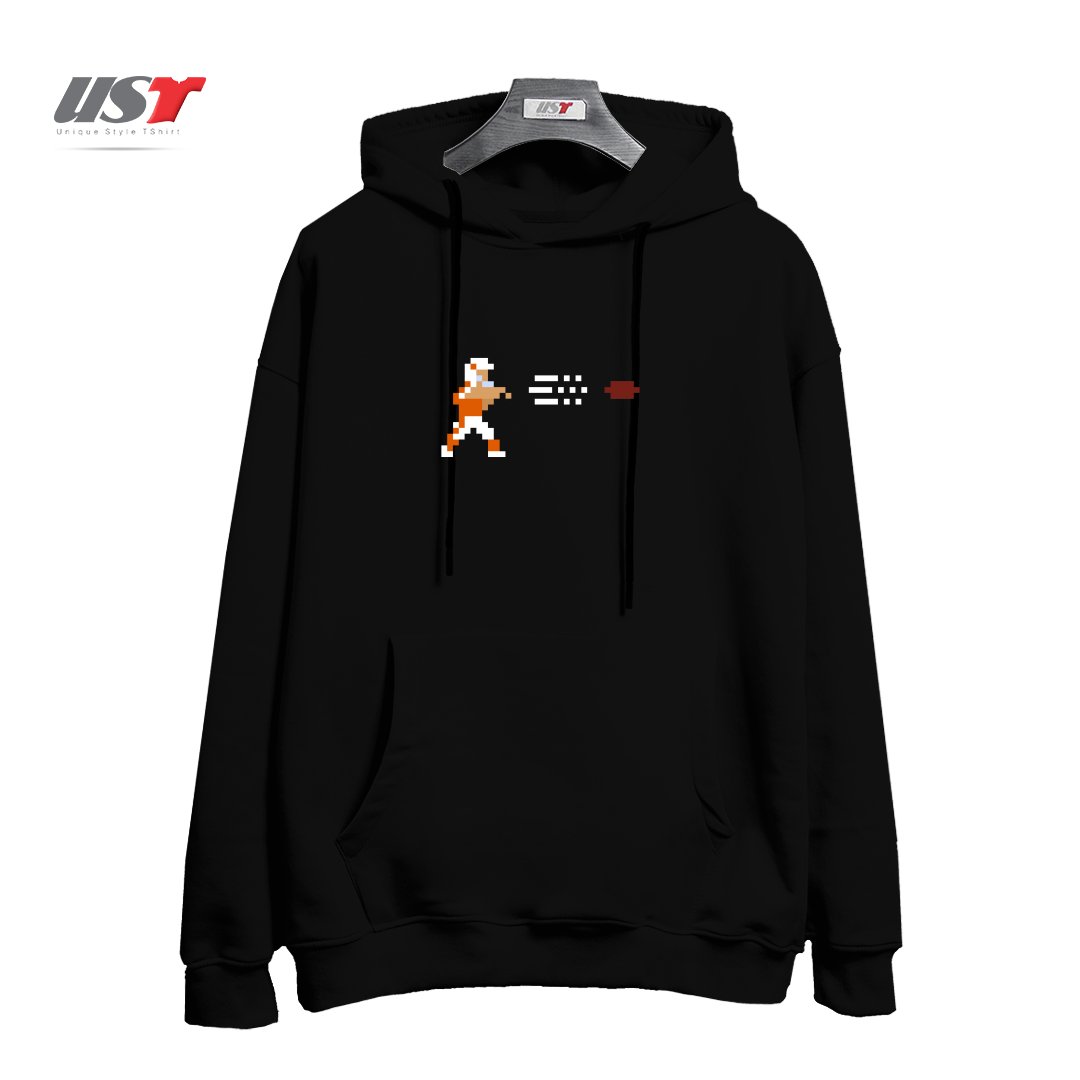 طرح RETRO BOWL QB THROW هودی اورسایزرنگ مشکی