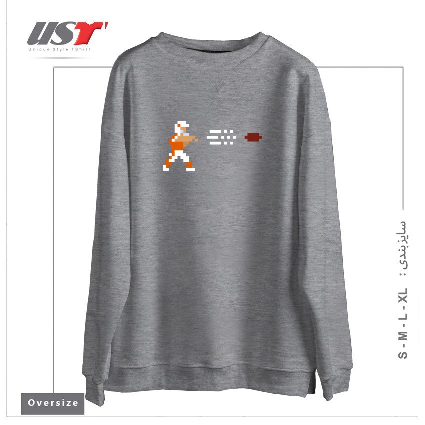 سوییشرت اورسایز طرح RETRO BOWL QB THROW