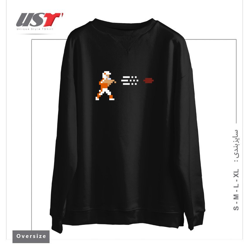 سوییشرت اورسایز طرح RETRO BOWL QB THROW