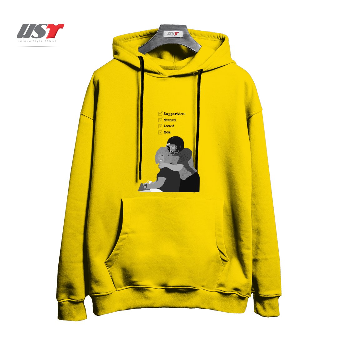 طرح MOM هودی اورسایزرنگ زرد