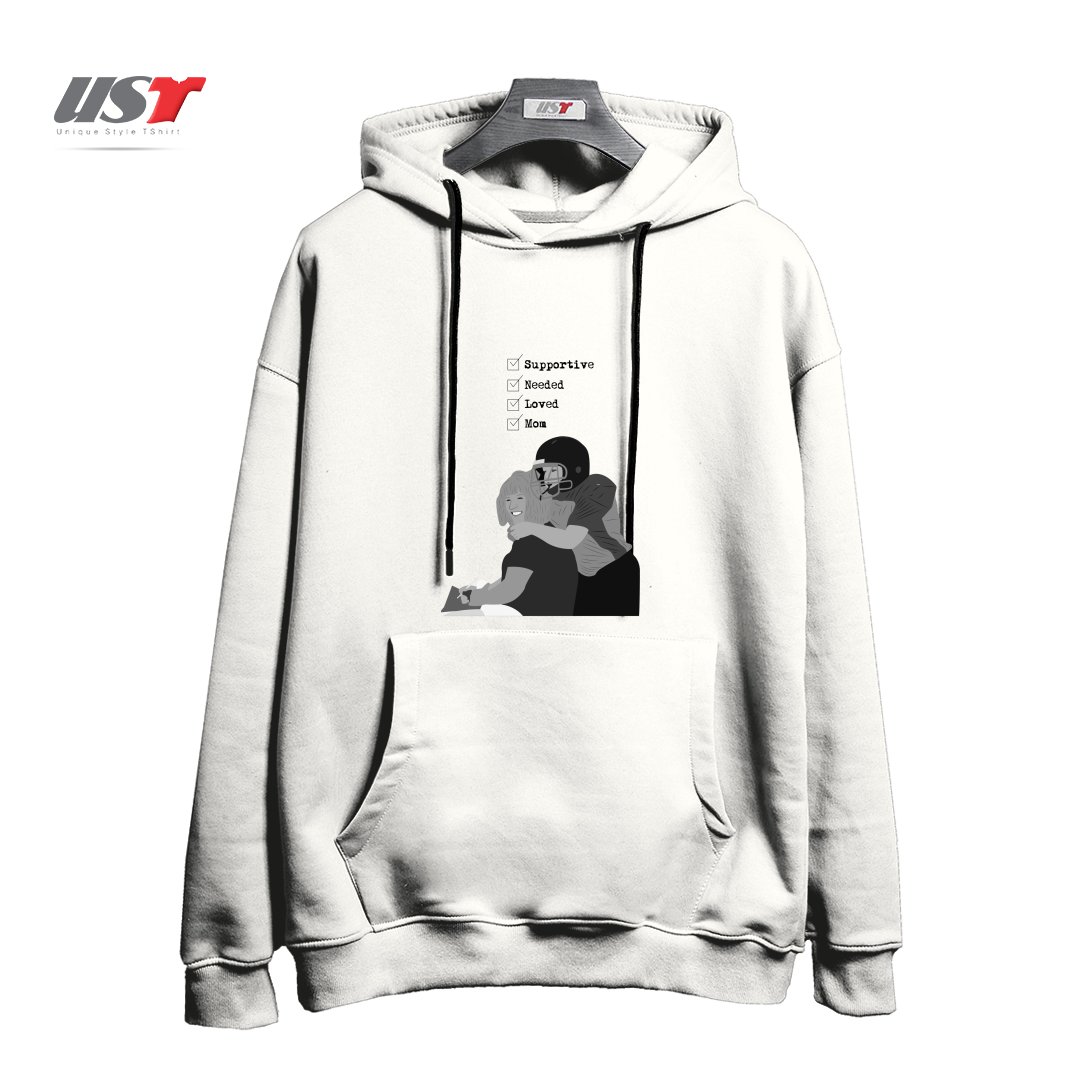 طرح MOM هودی اورسایزرنگ سفید