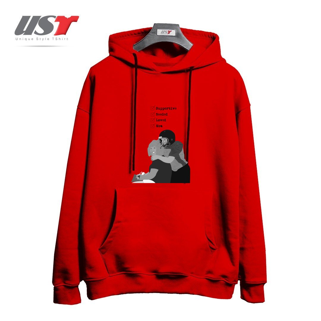 طرح MOM هودی اورسایزرنگ قرمز