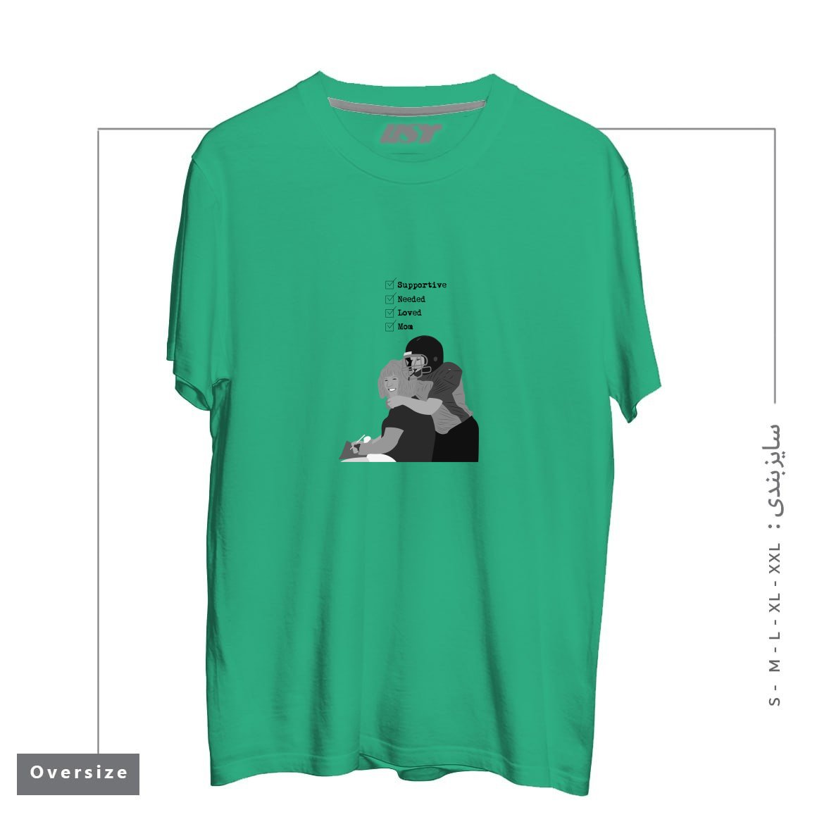 تیشرت اورسایز طرح MOM
