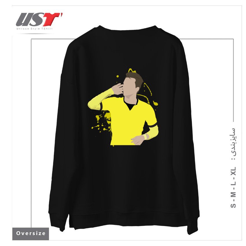 طرح MARCO REUS سوییشرت اورسایزرنگ مشکی