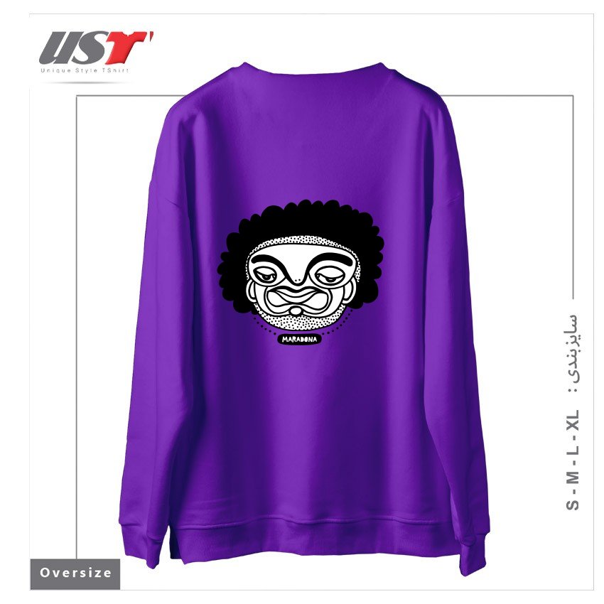 طرح MARADONA سوییشرت اورسایزرنگ بنفش