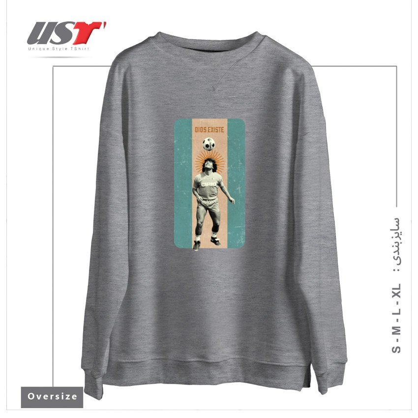 سوییشرت اورسایز طرح MARADONA - DIOS EXISTE