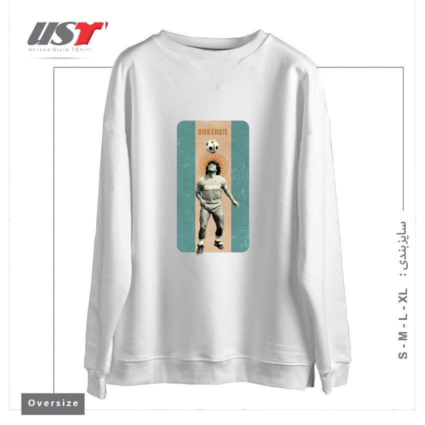 سوییشرت اورسایز طرح MARADONA - DIOS EXISTE