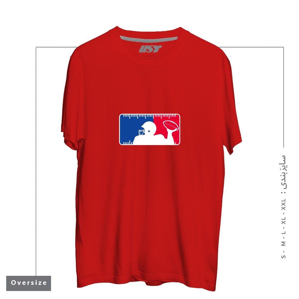 طرح MAJOR LEAGUE FOOTBALL تیشرت اورسایزرنگ قرمز