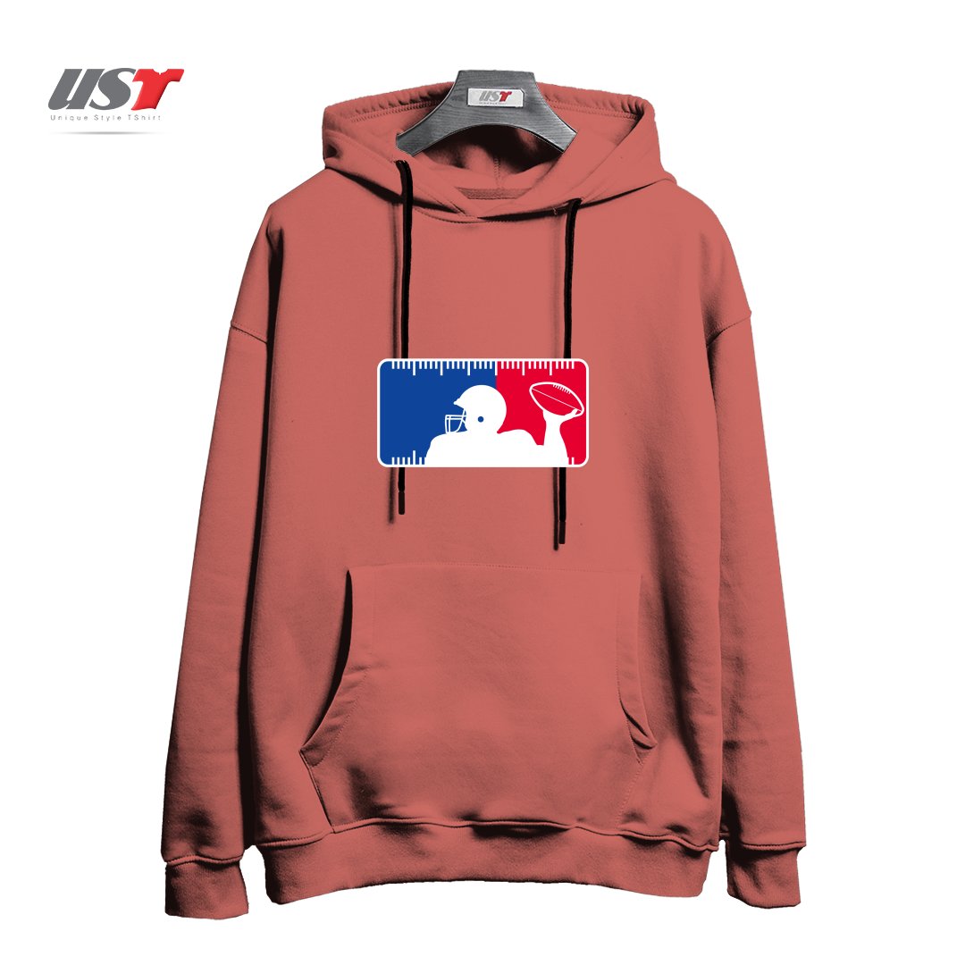 طرح MAJOR LEAGUE FOOTBALL هودی اورسایزرنگ آجری