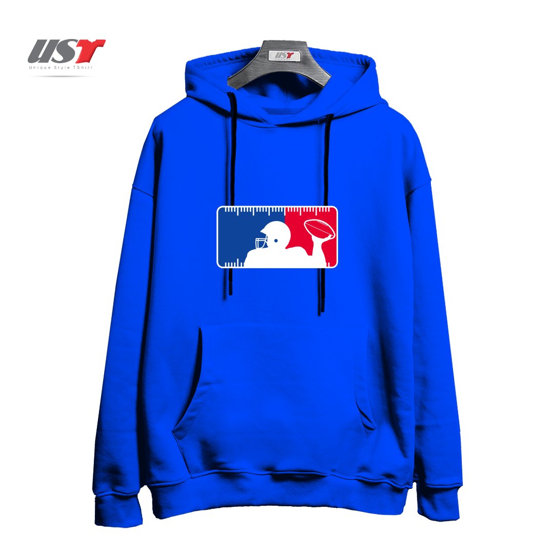 طرح MAJOR LEAGUE FOOTBALL هودی اورسایزرنگ آبی شالی