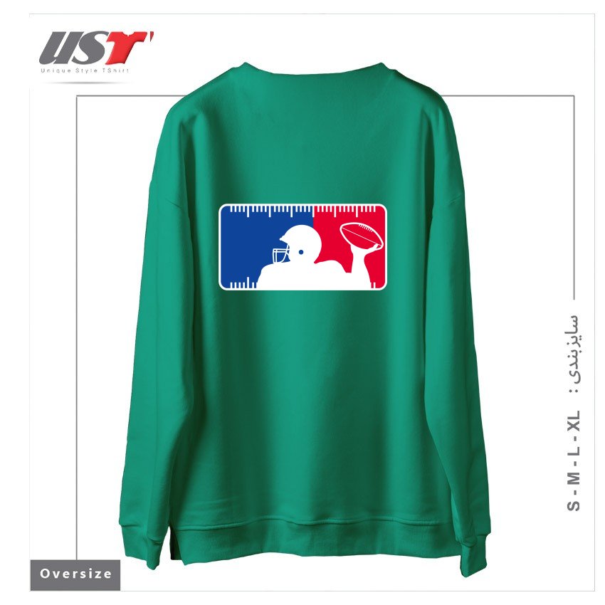طرح MAJOR LEAGUE FOOTBALL سوییشرت اورسایزرنگ سبز سدری