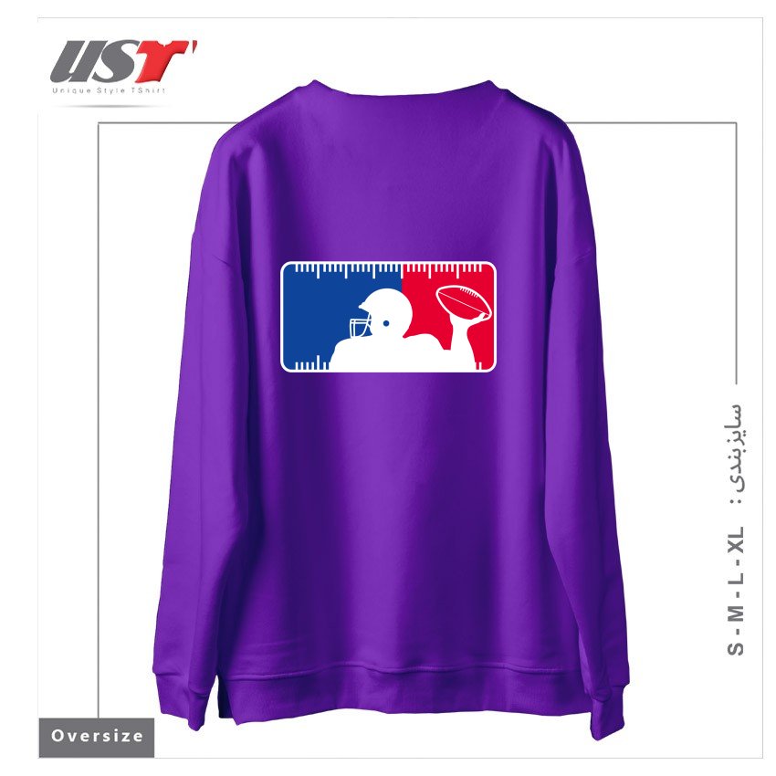 طرح MAJOR LEAGUE FOOTBALL سوییشرت اورسایزرنگ بنفش