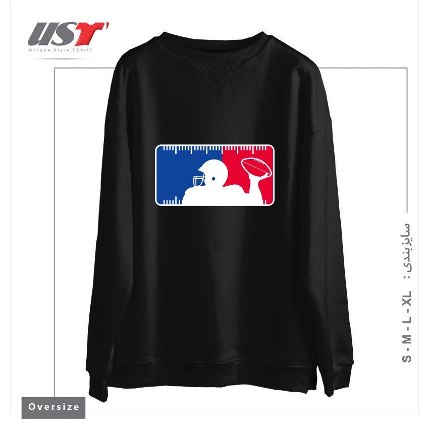 طرح MAJOR LEAGUE FOOTBALL سوییشرت اورسایزرنگ مشکی