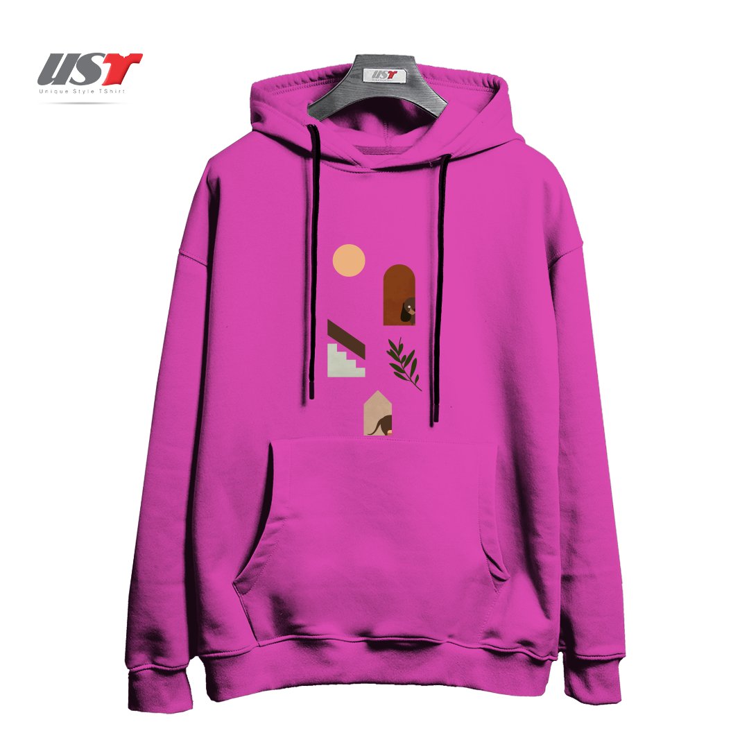 هودی اورسایز طرح HIDE AND SEEK DACHSHUND