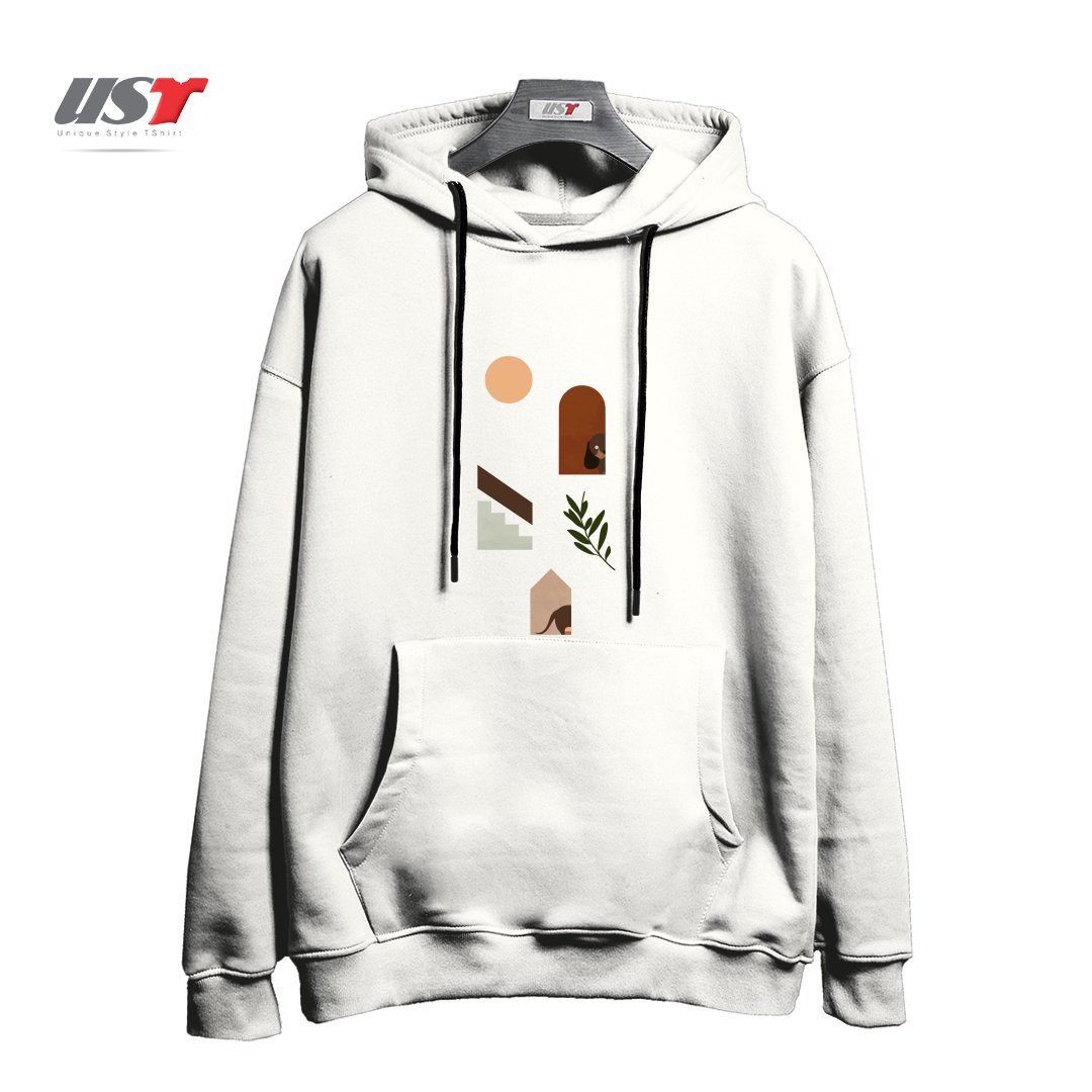 هودی اورسایز طرح HIDE AND SEEK DACHSHUND