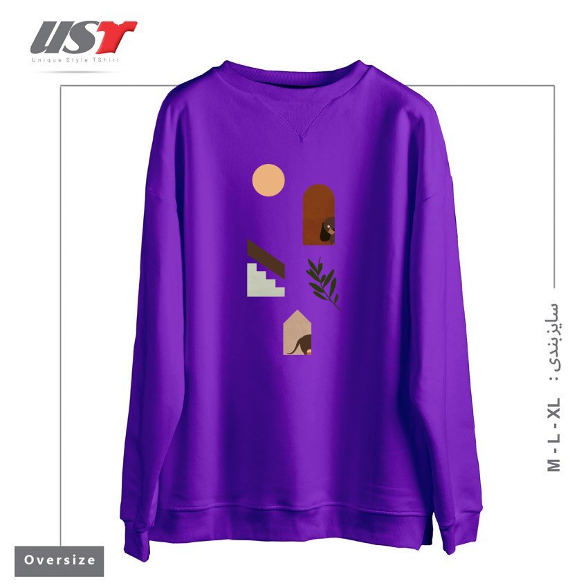 سوییشرت اورسایز طرح HIDE AND SEEK DACHSHUND