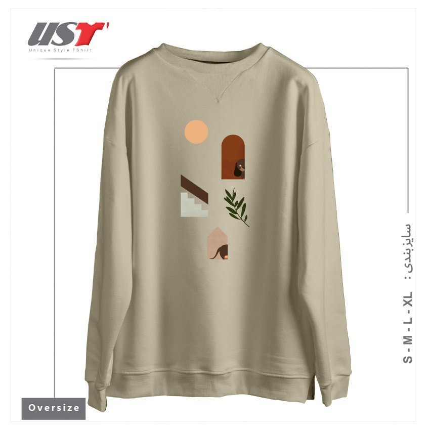 سوییشرت اورسایز طرح HIDE AND SEEK DACHSHUND