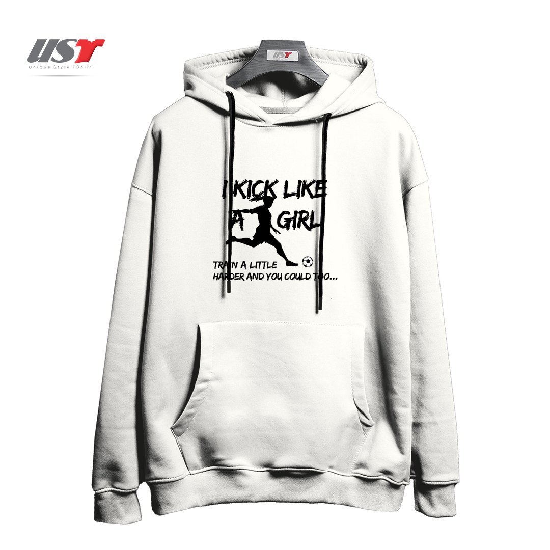 هودی اورسایز طرح KICK LIKE A GIRL