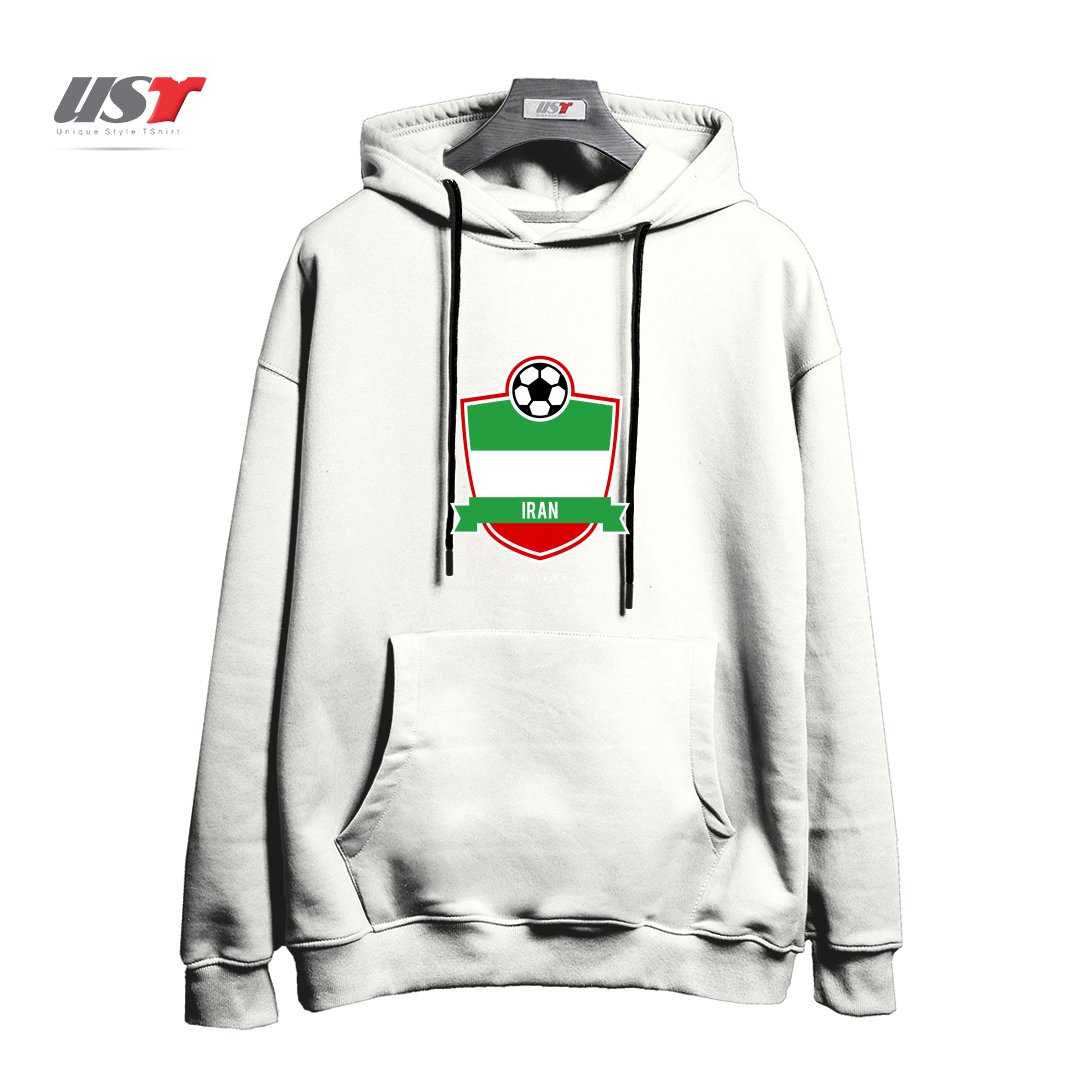 طرح IRAN TEAM - WORLD CUP - RUSSIA 2018 هودی اورسایزرنگ سفید