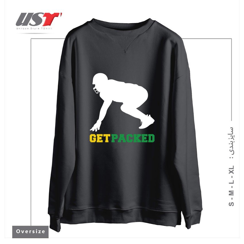 طرح GET PACKED سوییشرت اورسایزرنگ دودی