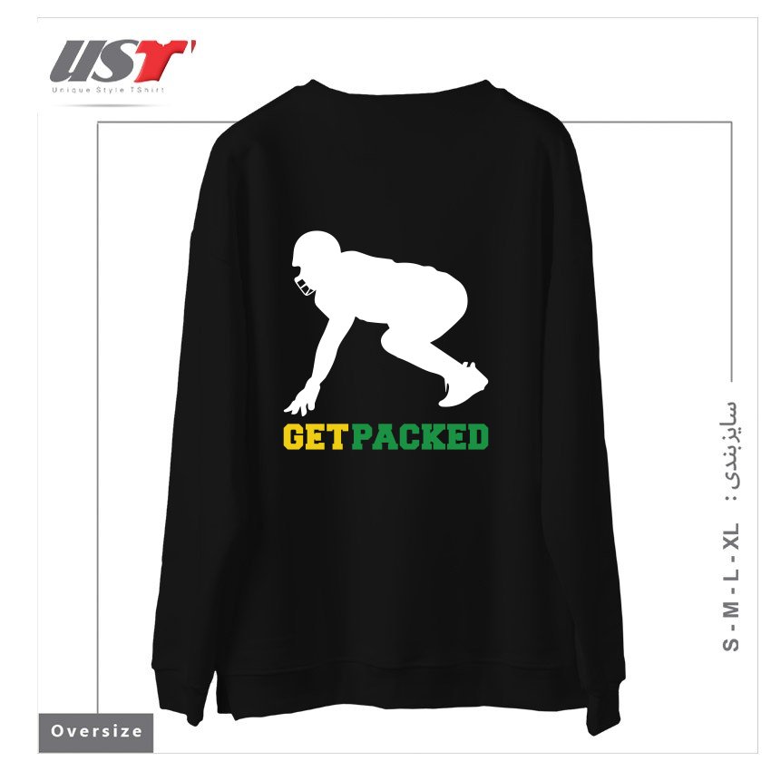 طرح GET PACKED سوییشرت اورسایزرنگ مشکی
