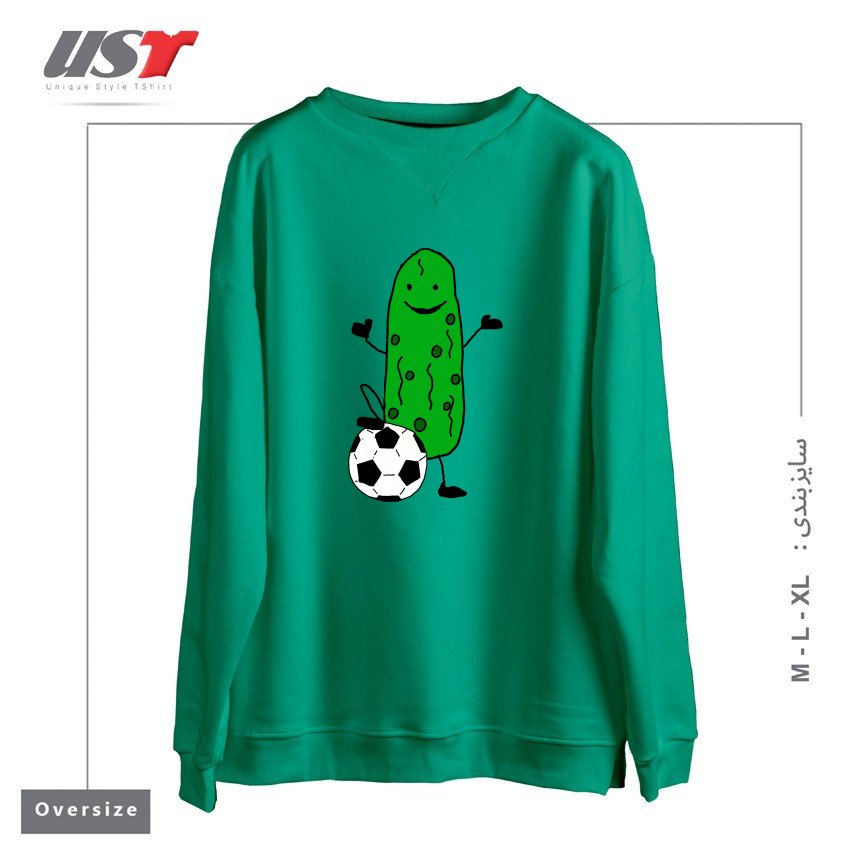 سوییشرت اورسایز طرح FUNNY DILL PICKLE PLAYING SOCCER SPORTS CARTOON