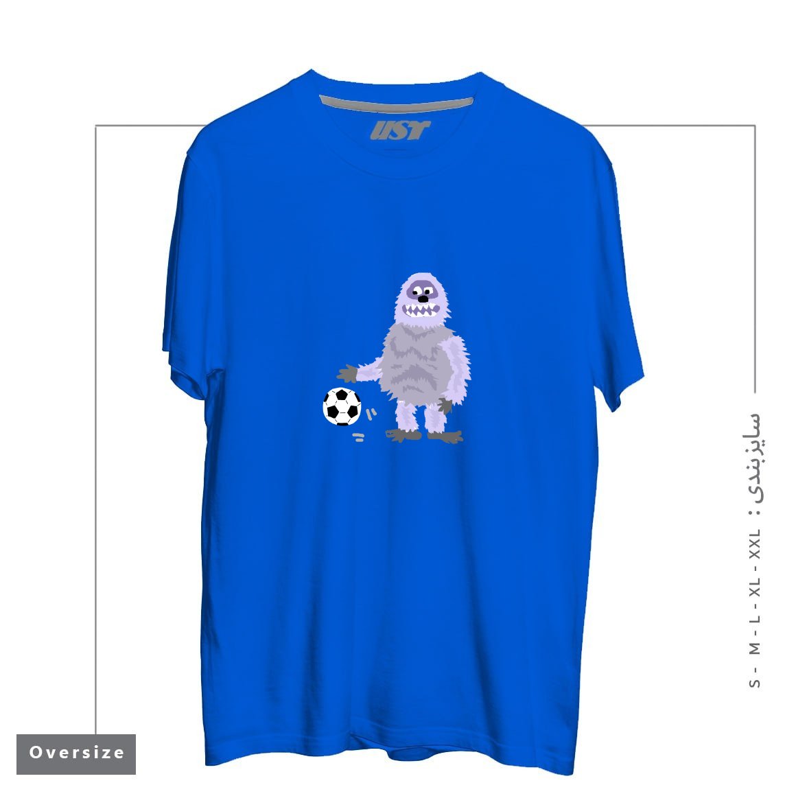 تیشرت اورسایز طرح FUNNY ABOMINABLE SNOWMAN PLAYING SOCCER