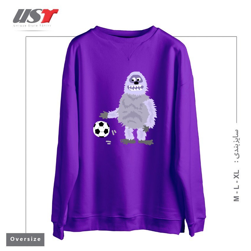 سوییشرت اورسایز طرح FUNNY ABOMINABLE SNOWMAN PLAYING SOCCER