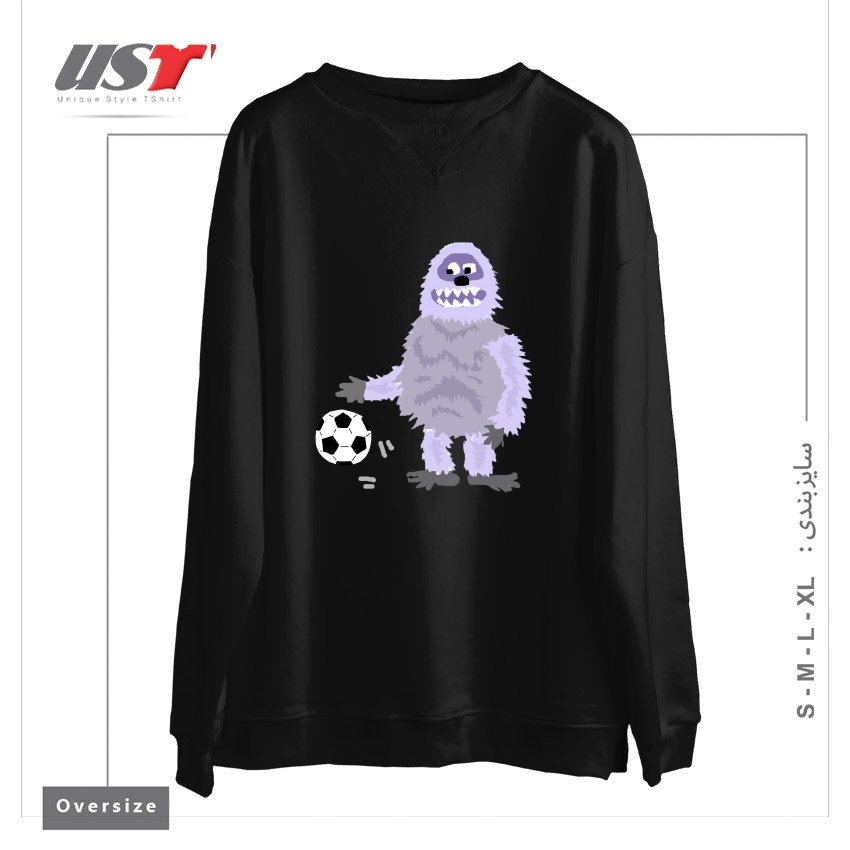 سوییشرت اورسایز طرح FUNNY ABOMINABLE SNOWMAN PLAYING SOCCER