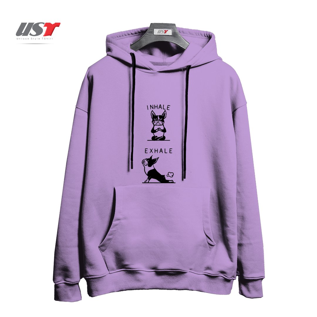 طرح INHALE EXHALE BOSTON TERRIER هودی اورسایزرنگ یاسی