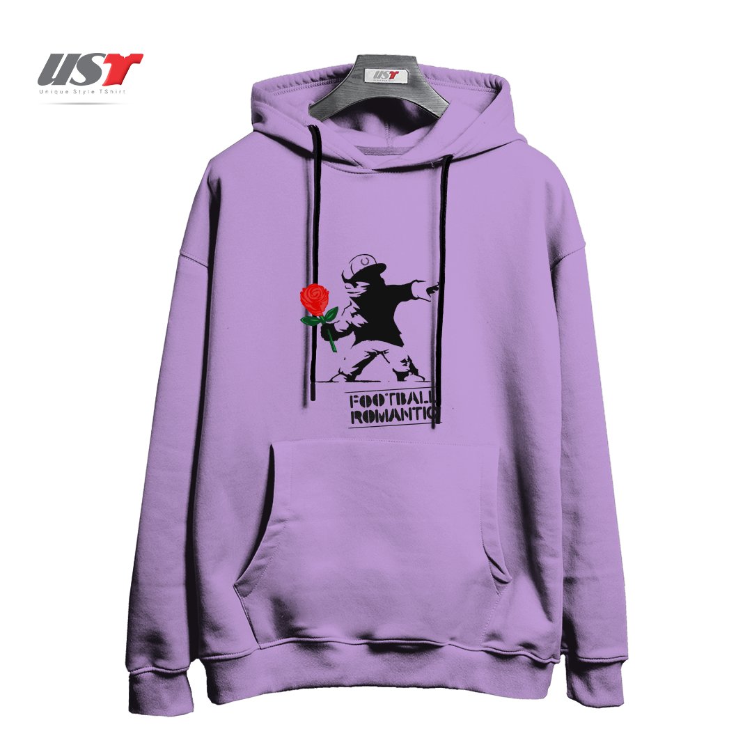 طرح FOOTBALL ROMANTIC هودی اورسایزرنگ یاسی