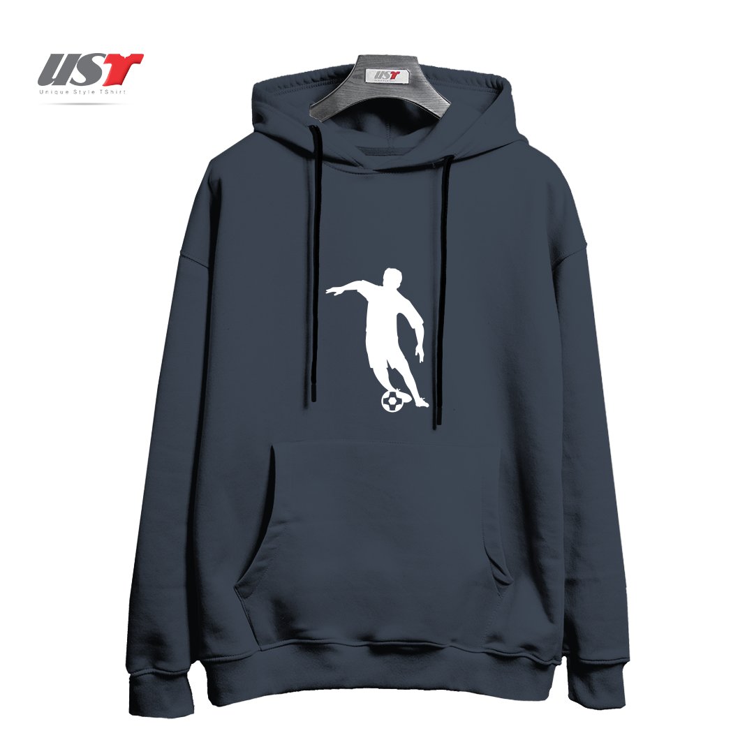 طرح FOOTBALL FAN PLAYER هودی اورسایزرنگ دودی