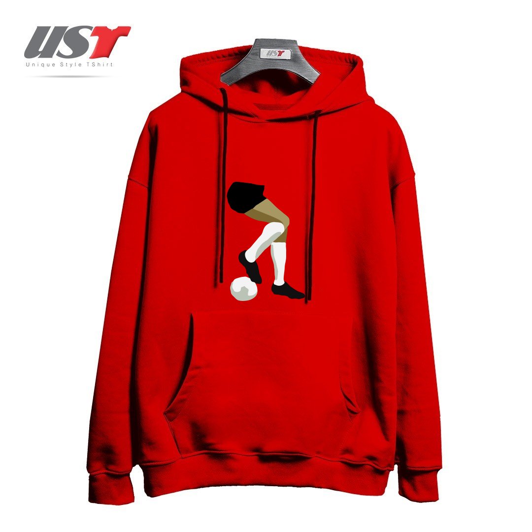 طرح FOOTBALL DRAG BACK هودی اورسایزرنگ قرمز