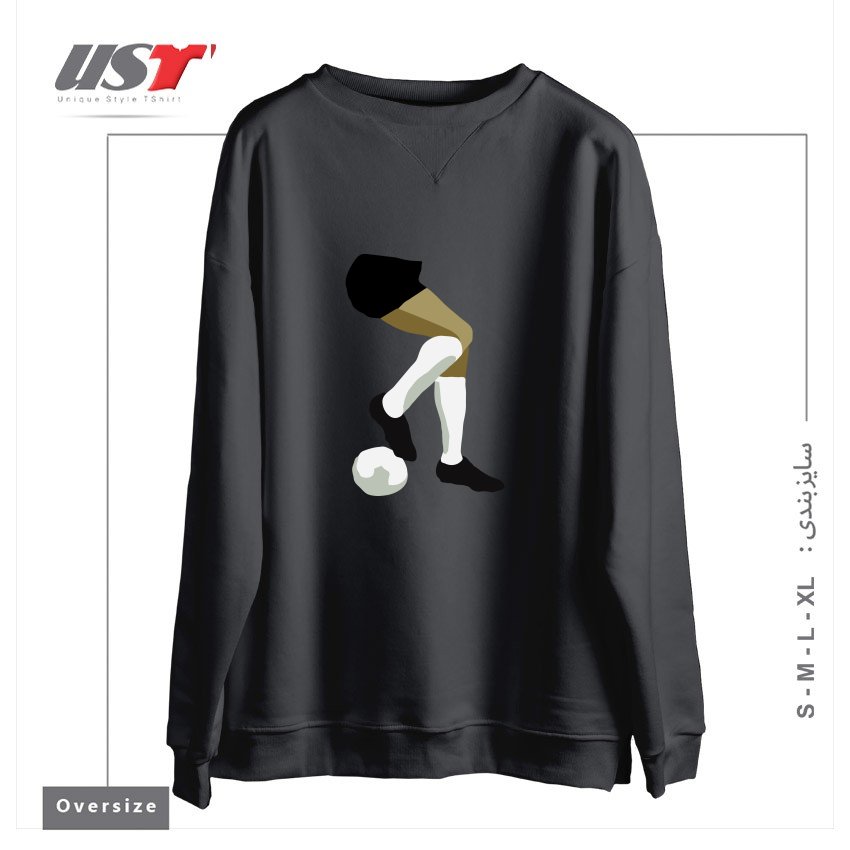 سوییشرت اورسایز طرح FOOTBALL DRAG BACK