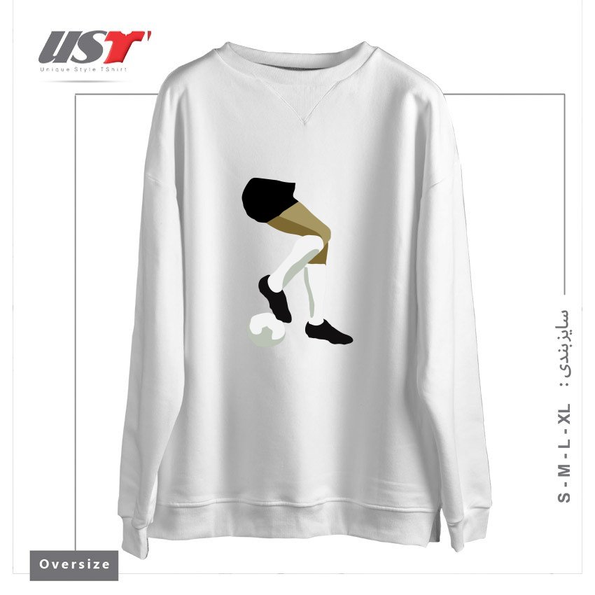 سوییشرت اورسایز طرح FOOTBALL DRAG BACK