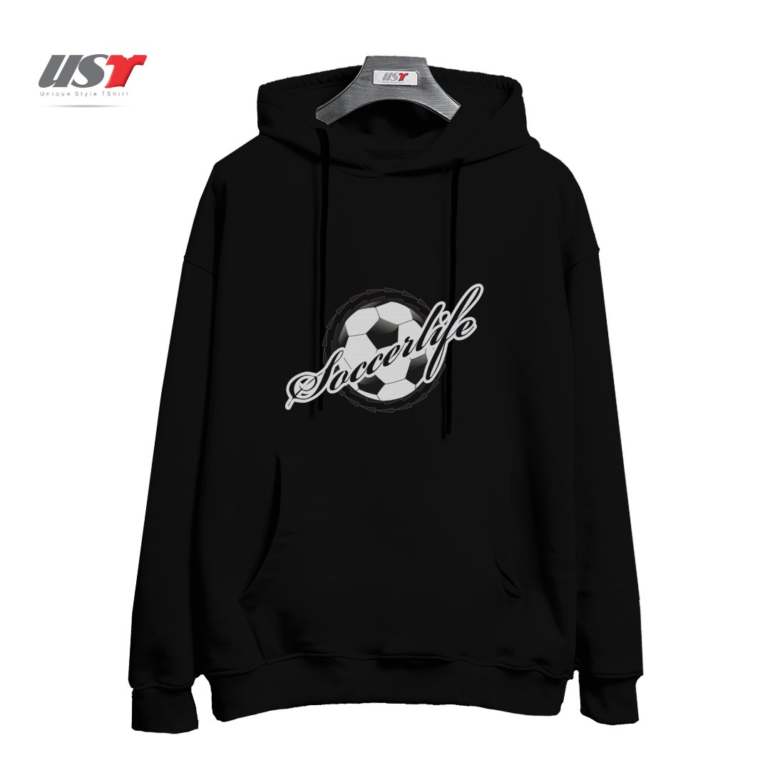 طرح FOOTBALL DESIGN هودی اورسایزرنگ مشکی