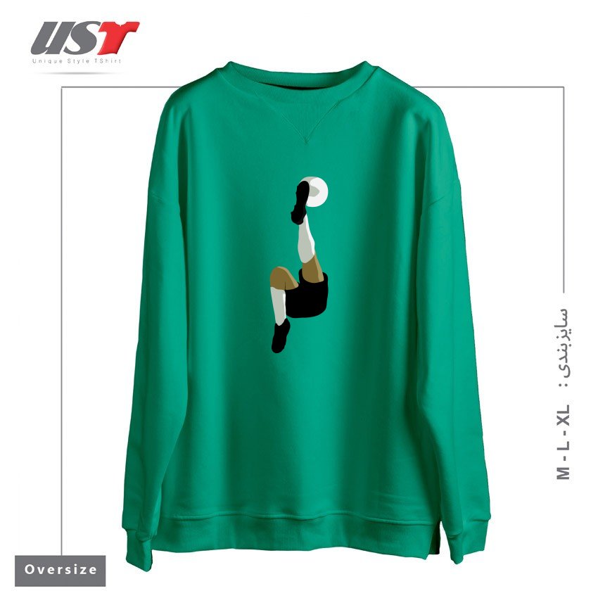 سوییشرت اورسایز طرح FOOTBALL BICYCLE KICK